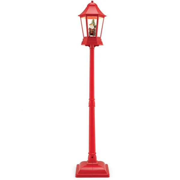 64" Christmas Streetlamp Lantern: 60 Warm LEDs, 8 Xmas Melodies, 2 Display Ways, ABS/PP/PVC, Red - view 2