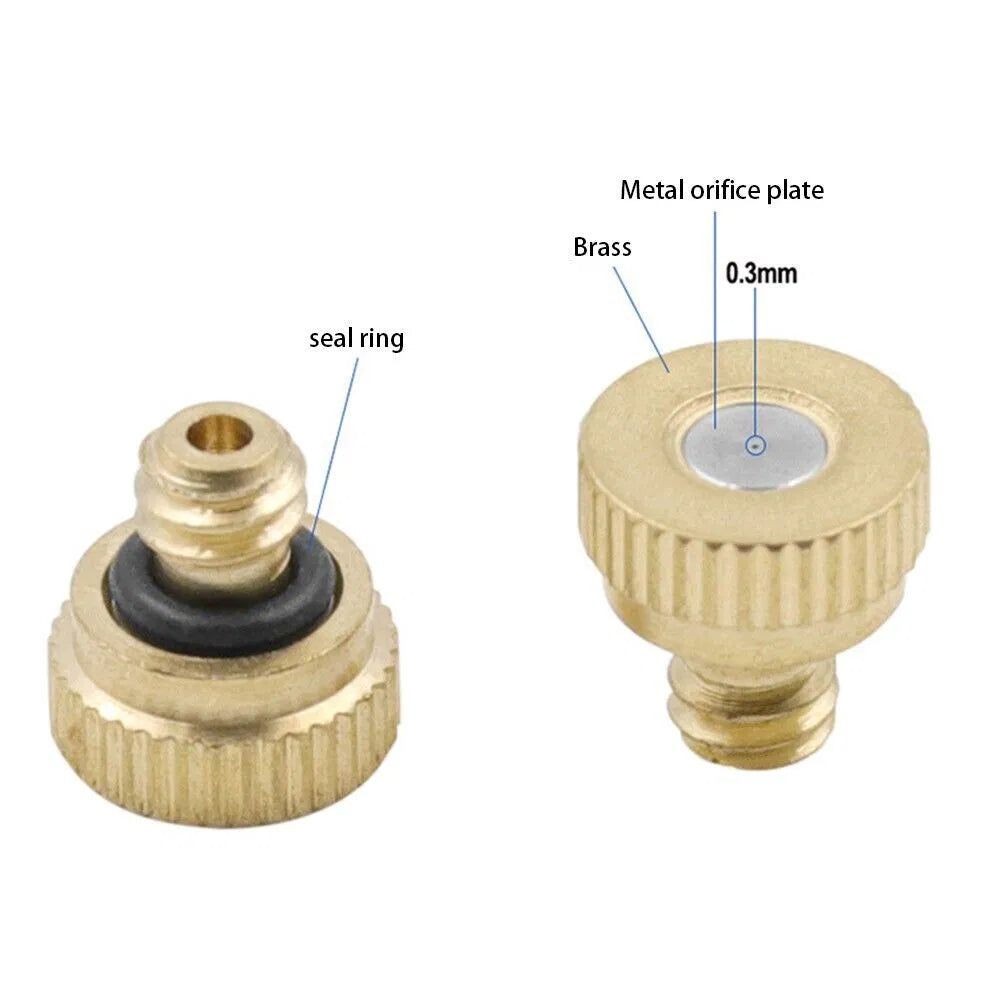 20x Brass Misting Nozzles Mister Sprinkler Outdoor Cooling System Garden Sprayer - view 6