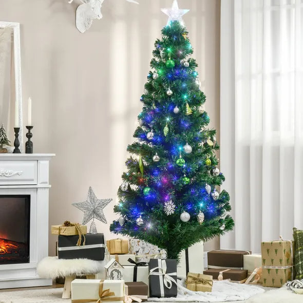 6' Tall Douglas Fir Pre-Lit Artificial Christmas Tree With Realistic Branches, 24 Multi-Color LED Lights - view 7