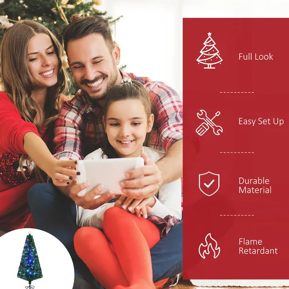 6' Tall Douglas Fir Pre-Lit Artificial Christmas Tree With Realistic Branches, 24 Multi-Color LED Lights - view 2