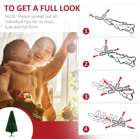 6' Tall Douglas Fir Pre-Lit Artificial Christmas Tree With Realistic Branches, 24 Multi-Color LED Lights - view 3