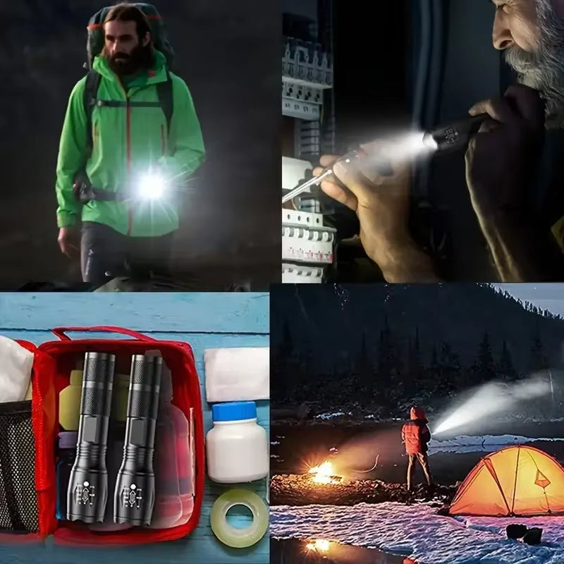 High Power LED Tactical Flashlight 5-Mode Light Zoom Waterproof Portable Torch For Camping Hiking Outdoor Hunting - view 3