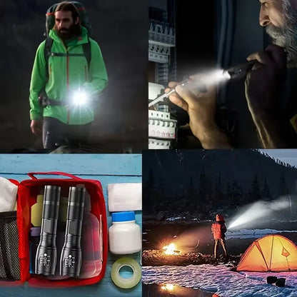 High Power LED Tactical Flashlight 5-Mode Light Zoom Waterproof Portable Torch For Camping Hiking Outdoor Hunting - view 3