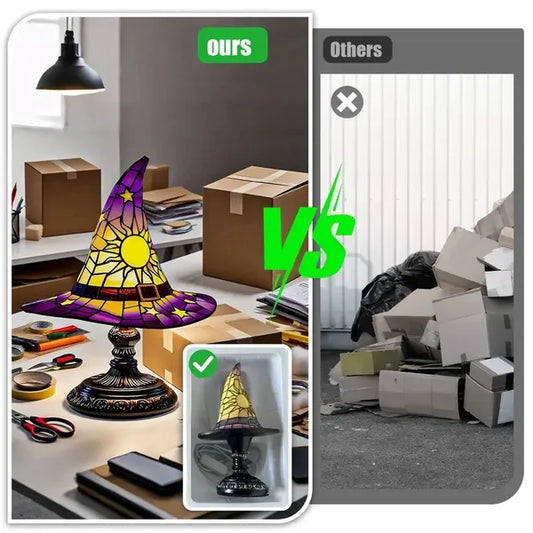 Witch Hat Lamps, USB Stained Resin Glowing Gothic Retro Resin Lamp For Bedroom Party With Mystical Charm - view 2