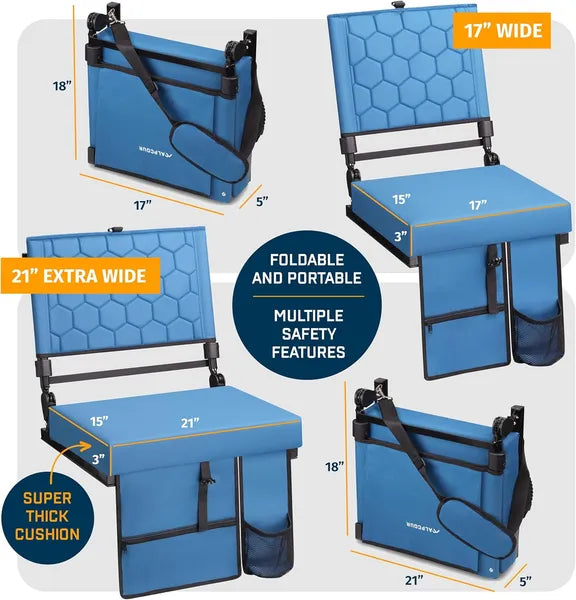 Alpcour Folding Reclining Stadium Seat With Back Support For Bleachers - view 3