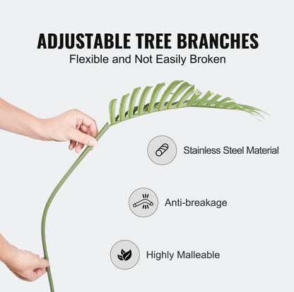Artificial Palm Tree, 4 FT Tall Faux Plant, Secure PE Material & Anti-Tip Tilt Protection Low-Maintenance Plant - view 3