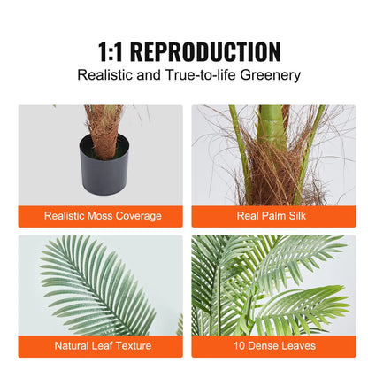 Artificial Palm Tree, 4 FT Tall Faux Plant, Secure PE Material & Anti-Tip Tilt Protection Low-Maintenance Plant - view 4