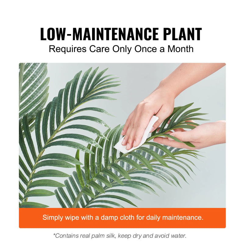 Artificial Palm Tree, 4 FT Tall Faux Plant, Secure PE Material & Anti-Tip Tilt Protection Low-Maintenance Plant - view 5