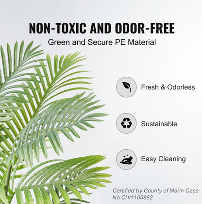 Artificial Palm Tree, 4 FT Tall Faux Plant, Secure PE Material & Anti-Tip Tilt Protection Low-Maintenance Plant - view 2