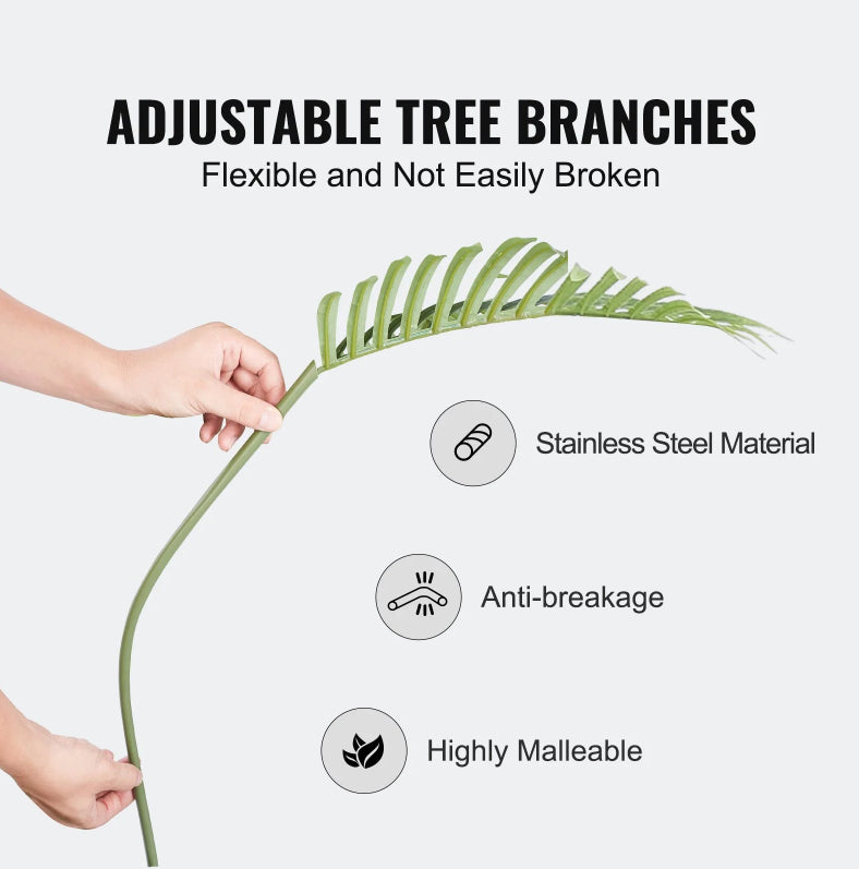 Artificial Gold Cane Palm Tree, 6.5 FT Tall Faux Plant, PE Material & Anti-Tip Tilt Protection Low-Maintenance Plant - view 8