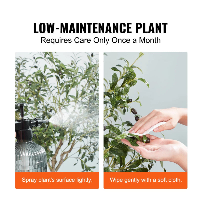 Artificial Olive Tree, 6 FT Tall Faux Plant, Secure PE Material & Anti-Tip Tilt Protection Low-Maintenance Plant - view 3