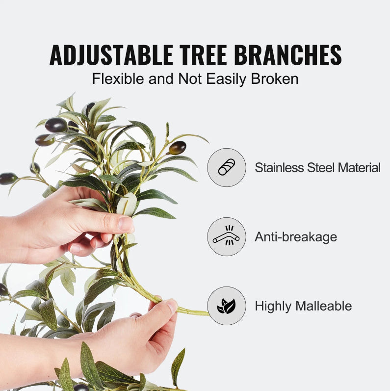 Artificial Olive Tree, 6 FT Tall Faux Plant, Secure PE Material & Anti-Tip Tilt Protection Low-Maintenance Plant - view 6