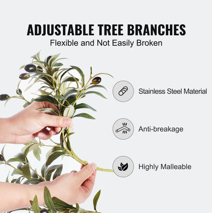 Artificial Olive Tree, 6 FT Tall Faux Plant, Secure PE Material & Anti-Tip Tilt Protection Low-Maintenance Plant - view 6