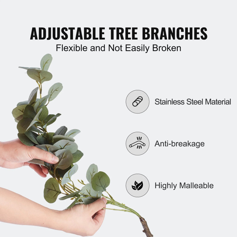 Artificial Eucalyptus Tree, 6 FT Tall Faux Plant, Secure PE Material & Anti-Tip Tilt Protection Low-Maintenance Plant - view 7