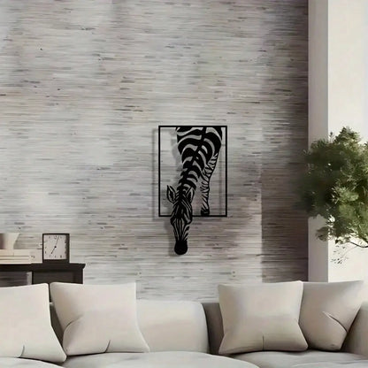 1 pieces Ultra practical minimalist zebra metal wall art, handmade iron stripe decoration - view 10