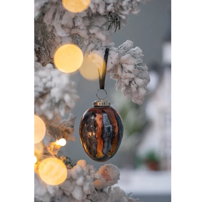 3 X 3 X 4.3 Egg Christmas Ball Ornament, Glass Decorative Hanging Ball Christmas Tree Ornaments For Holiday Party