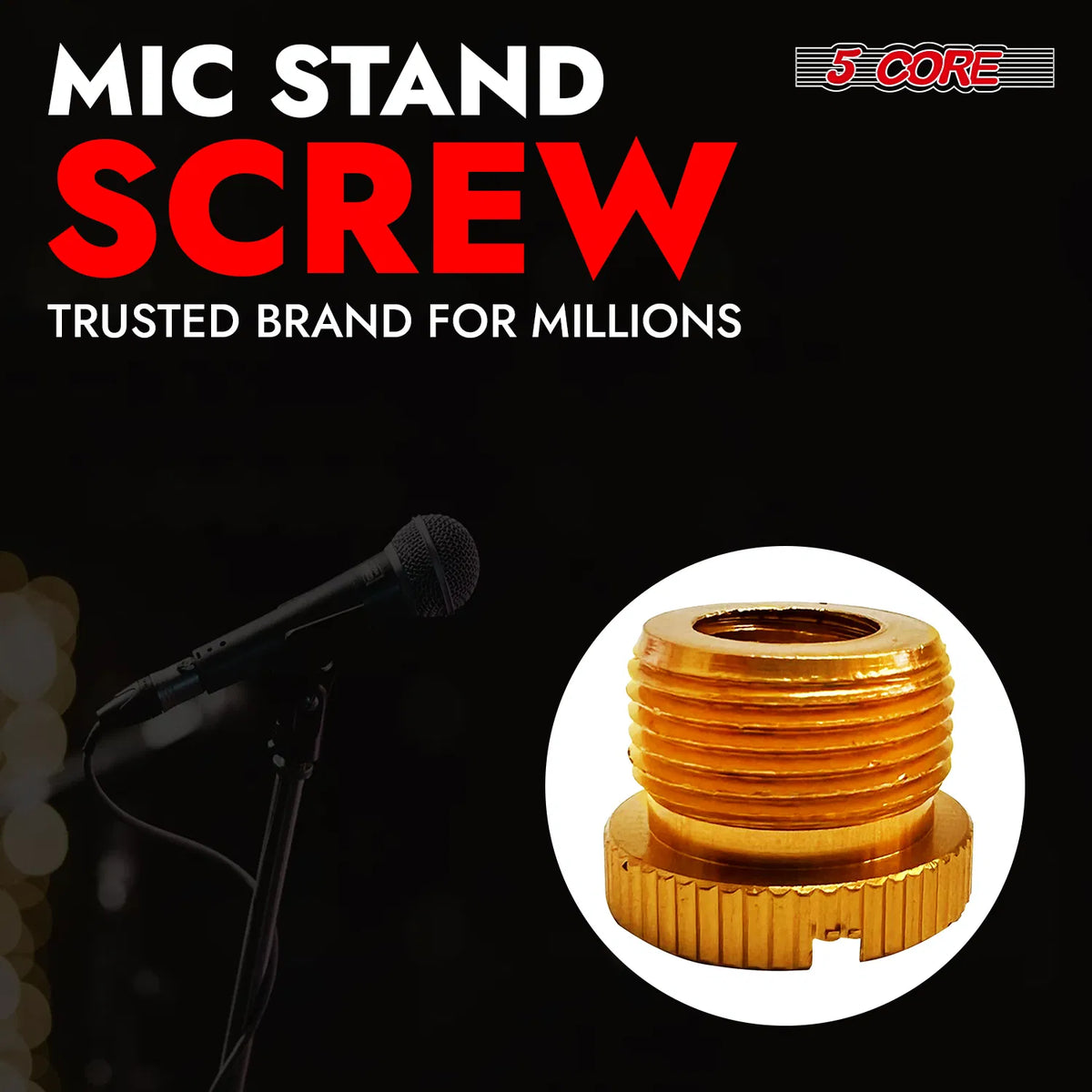 5 Core Microphone Stand Adapter Pack 5/8 M to 3/8 F, 3/8 M to 5/8 F, ¼ - view 3