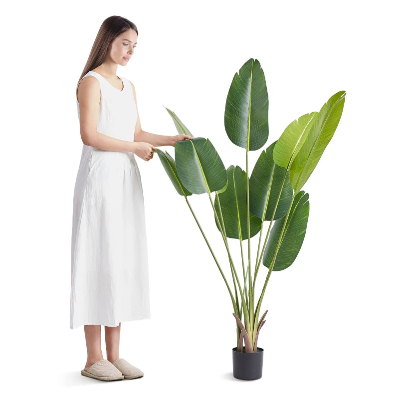 Artificial Birds Of Paradise Tree, 5 FT Tall Faux Plant, PE Material & Anti-Tip Tilt Protection Low-Maintenance Plant - view 6
