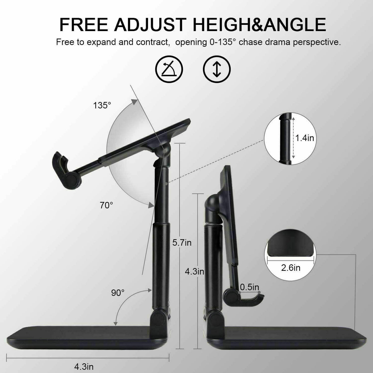 Cell Phone Stand Tablet Mount Fordable Desktop Holder Cradle Dock Mobile Phone Phone Holder Stand - view 4