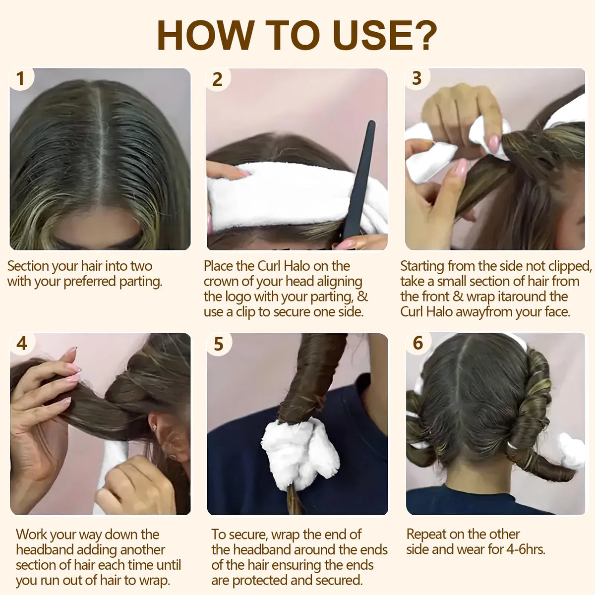 Satin Heatless Hair Curler, Lazy Natural Soft Wave DIY Heatless Curls For Sleep In Overnight, For All Hair Types - White - view 4