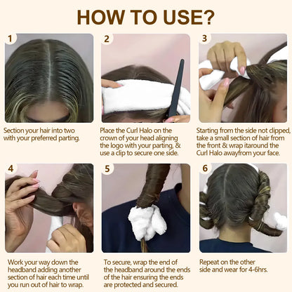 Satin Heatless Hair Curler, Lazy Natural Soft Wave DIY Heatless Curls For Sleep In Overnight, For All Hair Types - White - view 4
