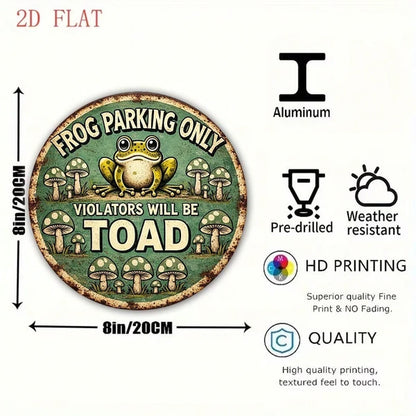 Pc Funny Frog Parking Sign, "Frog Parking Only" & " "Frog, Only" & "Frog Turns To Toad When Parking - view 3