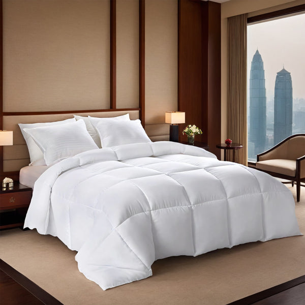 White Plump Duvet, Extra Large Checkered Quilting Luxury Hotel-grade For Bedrooms And Guesthouses. Ultra-soft Thickened