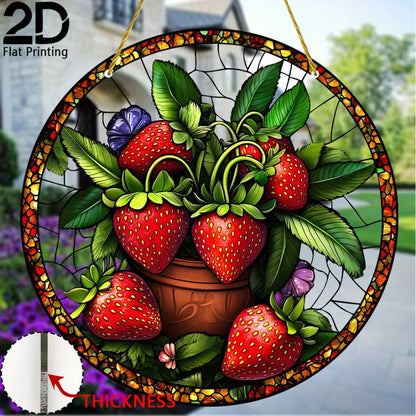 Acrylic Strawberry Hanging Decor Colorful Window Wall Art Garden Ornament Unique Gift for Nature Lovers - view 7