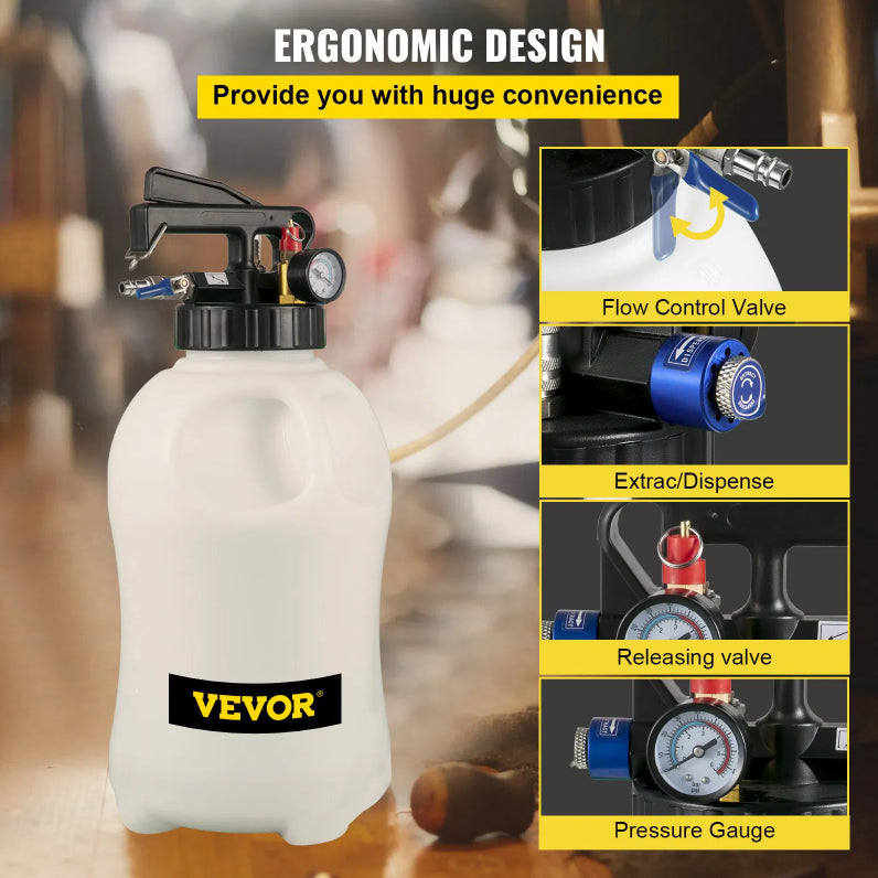 VEVOR Transmission Fluid Pump 2 Way Manual ATF Refill System Dispenser, Oil And Liquid Extractor 10 Liter Large Capacity - view 3