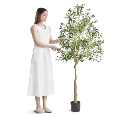 Artificial Olive Tree, 6 FT Tall Faux Plant, Secure PE Material & Anti-Tip Tilt Protection Low-Maintenance Plant - view 4