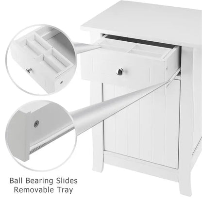 Single Door Bedside Cabinet with A Drawer White - view 3