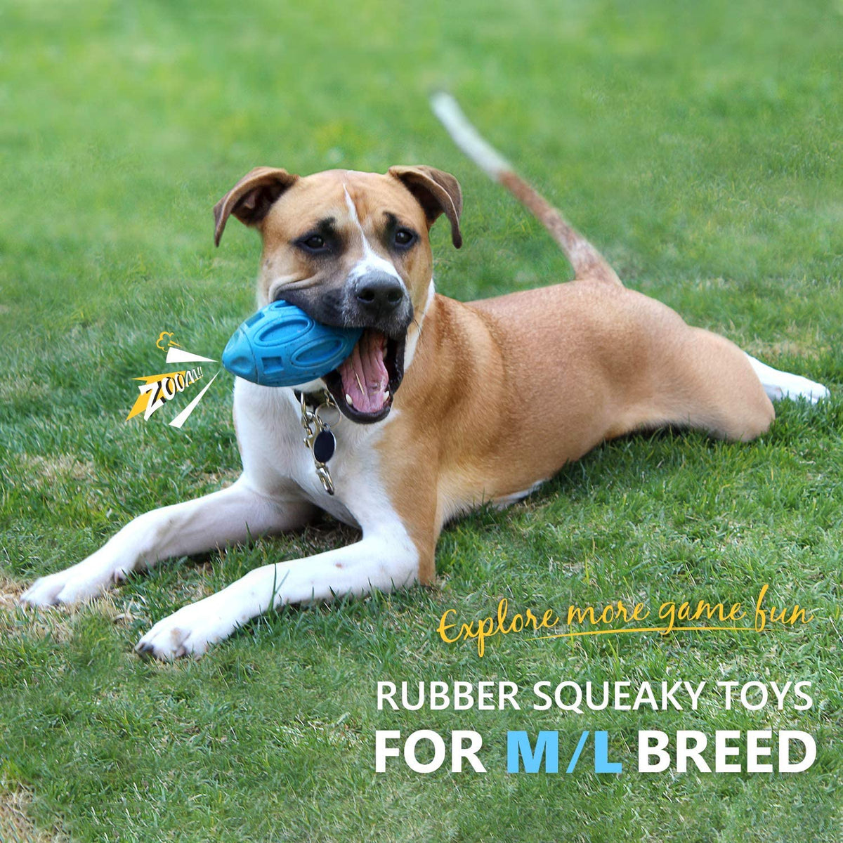 Pet Supplies Dog Toys Rubber Sounding Rugby Wear-Resistant Bite-Resistant Sounding Dog Ball - view 4