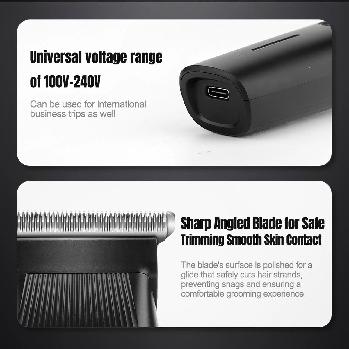 Beard Trimmer, 3 In 1 Hair Clippers And Mens Grooming Kit, Face, Nose, Ear Hair Trimmer - Black - view 2