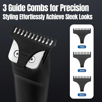 Beard Trimmer, 3 In 1 Hair Clippers And Mens Grooming Kit, Face, Nose, Ear Hair Trimmer - Black - view 9