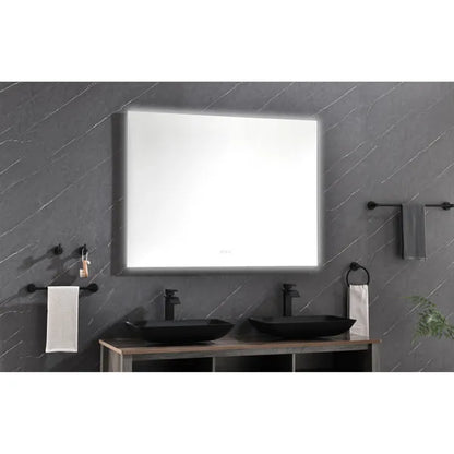 48x36 Inch LED Backlit Bathroom Mirror with Metal Frame, Wall Mounted Vanity Mirror with Smart Touch Button, Anti-Fog - view 7