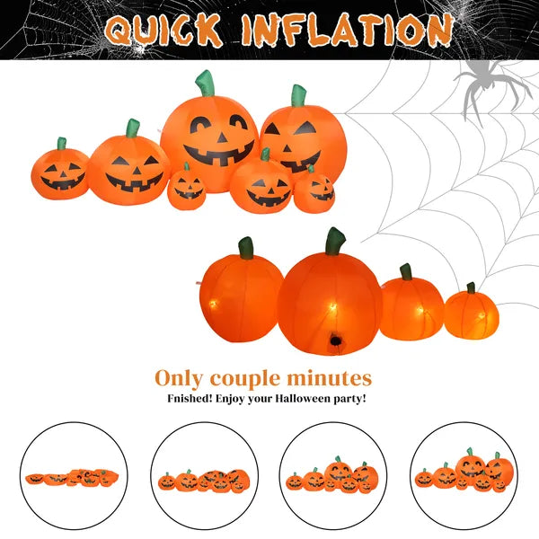 7ft Classic 7pcs LED String Lights 7pcs Pumpkin Inflatable Halloween Decoration - view 5