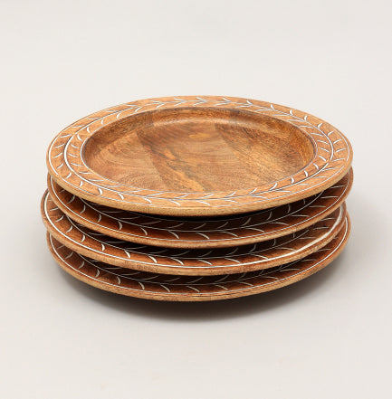 Handcrafted 13inch Wood Charger Plate Wooden Dinning Placemat Artisan Wood Tableware - view 8