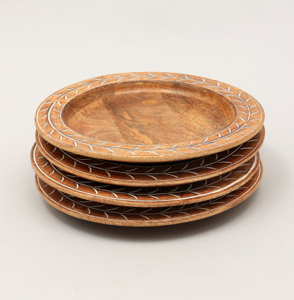 Handcrafted 13inch Wood Charger Plate Wooden Dinning Placemat Artisan Wood Tableware - view 8