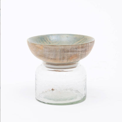 Glass Nut Jar With Wooden Bowl-Shaped Lid - view 6
