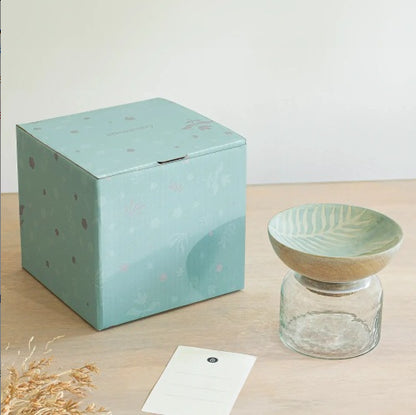 Glass Nut Jar With Wooden Bowl-Shaped Lid - view 3