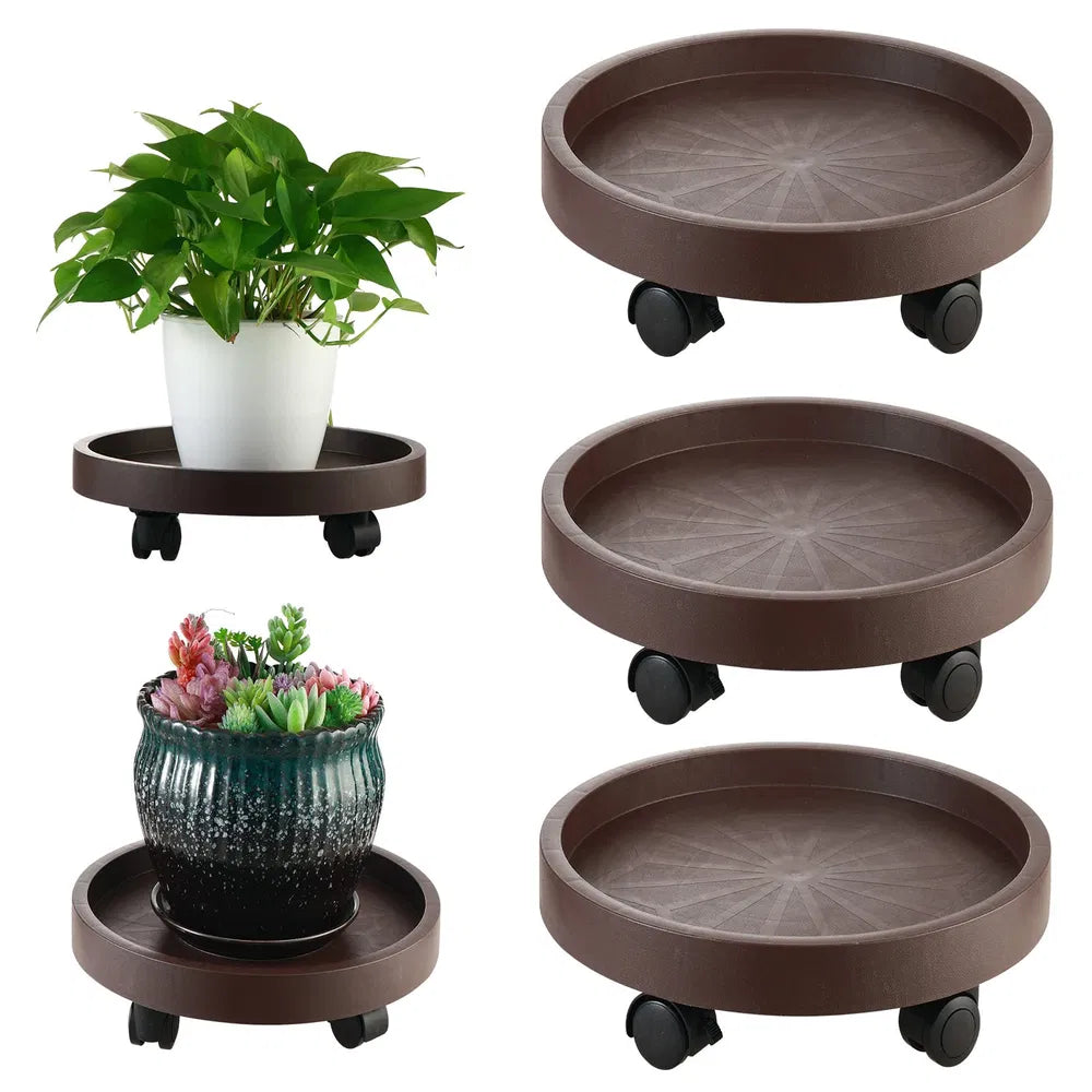 8 Pack Plant Caddy With Wheels Heavy Duty 12.2 Inch Plant Dolly With Locking Casters Rolling Plant Stand For Indoor - view 4