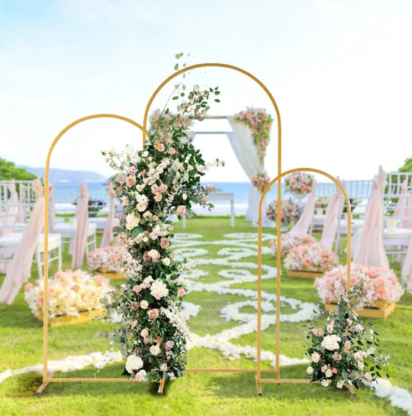 5.9ftand4.9ftand3.9ft Three-Piece Set Wedding Top Iron Art Wedding Iron Arch Gold