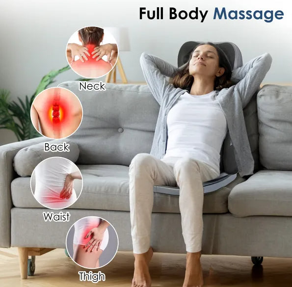 Shiatsu Neck Back Massager With Heat Full Body 3D Kneading Massage Chair Pad Multifunctional Massage Pad For Home Car - view 2