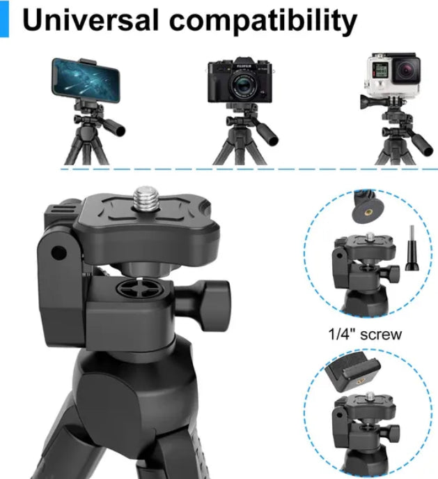 Portable And Adjustable Flexible Phone Tripods Camera Stand Holder With Wireless Remote And Universal Phone Mount - view 3