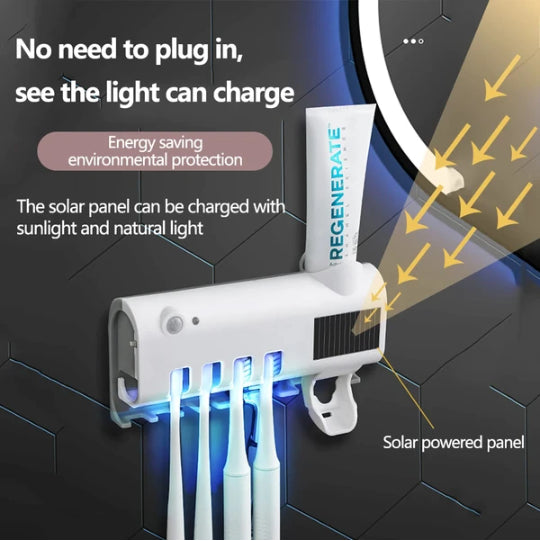 UV Light Sterilizer Toothbrush Holder Cleaner & Automatic Toothpaste Dispenser - view 5