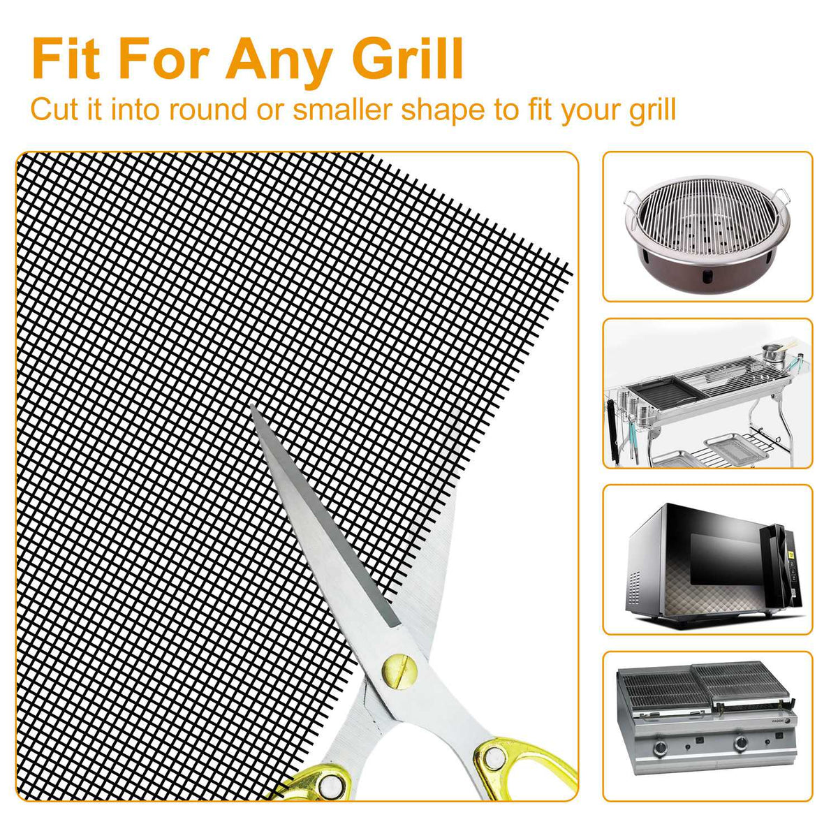 1Pc BBQ Grill Mat Non-Stick Mesh Mat Baking Sheet Liner Reusable Reversible Washable For Outdoor Gas Charcoal - view 2