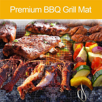 1Pc BBQ Grill Mat Non-Stick Mesh Mat Baking Sheet Liner Reusable Reversible Washable For Outdoor Gas Charcoal - view 4