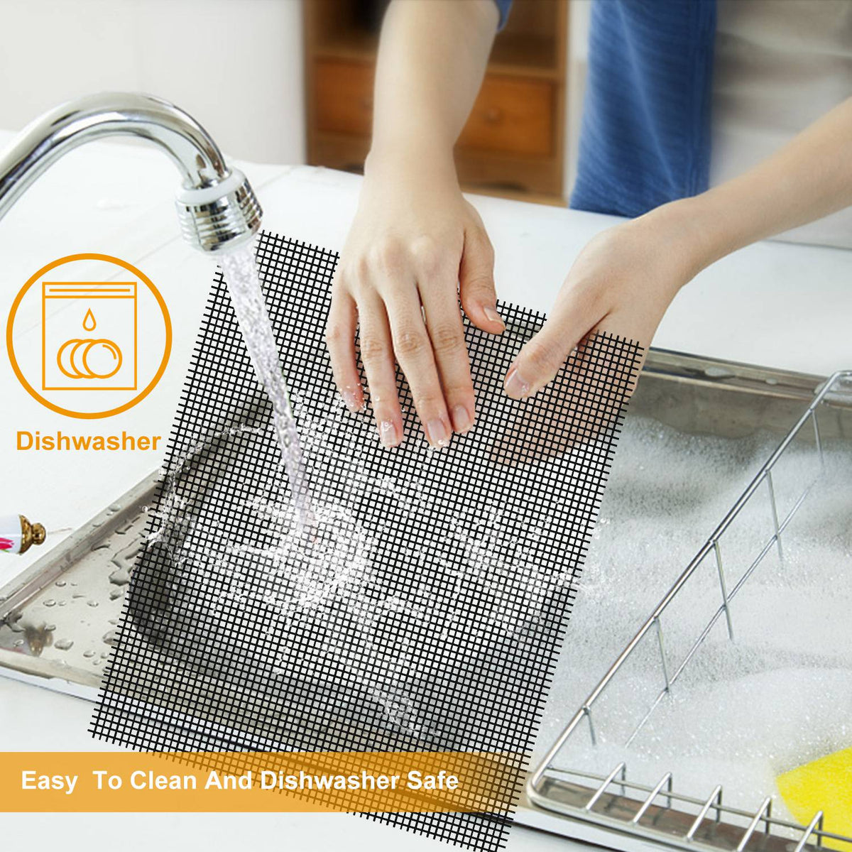 1Pc BBQ Grill Mat Non-Stick Mesh Mat Baking Sheet Liner Reusable Reversible Washable For Outdoor Gas Charcoal - view 5