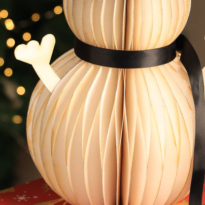 Honeycomb Handmade Paper Snowman -White-Festive - view 3