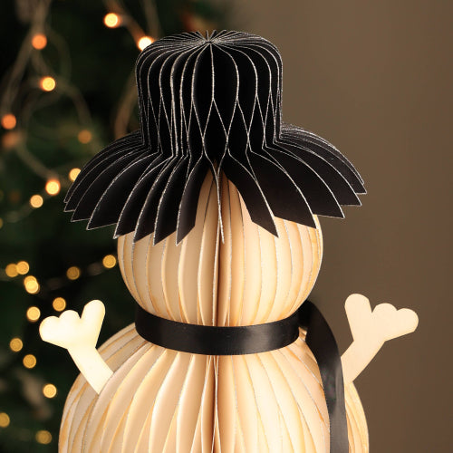 Honeycomb Handmade Paper Snowman -White-Festive - view 2